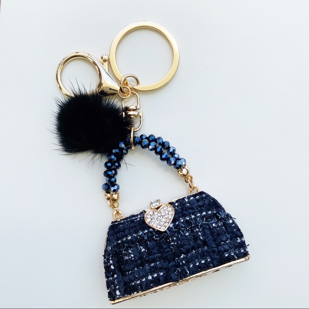 Black Small Metal Bag Bag Keychain